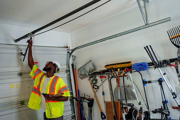 Professional Garage Door Roller Replacement technician working in Biscoe, NC